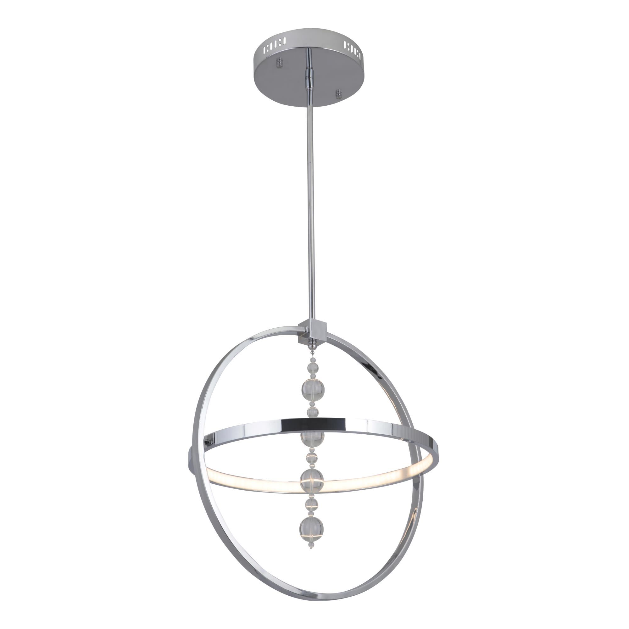 Shown in Chrome finish and Yes glass and Yes shade